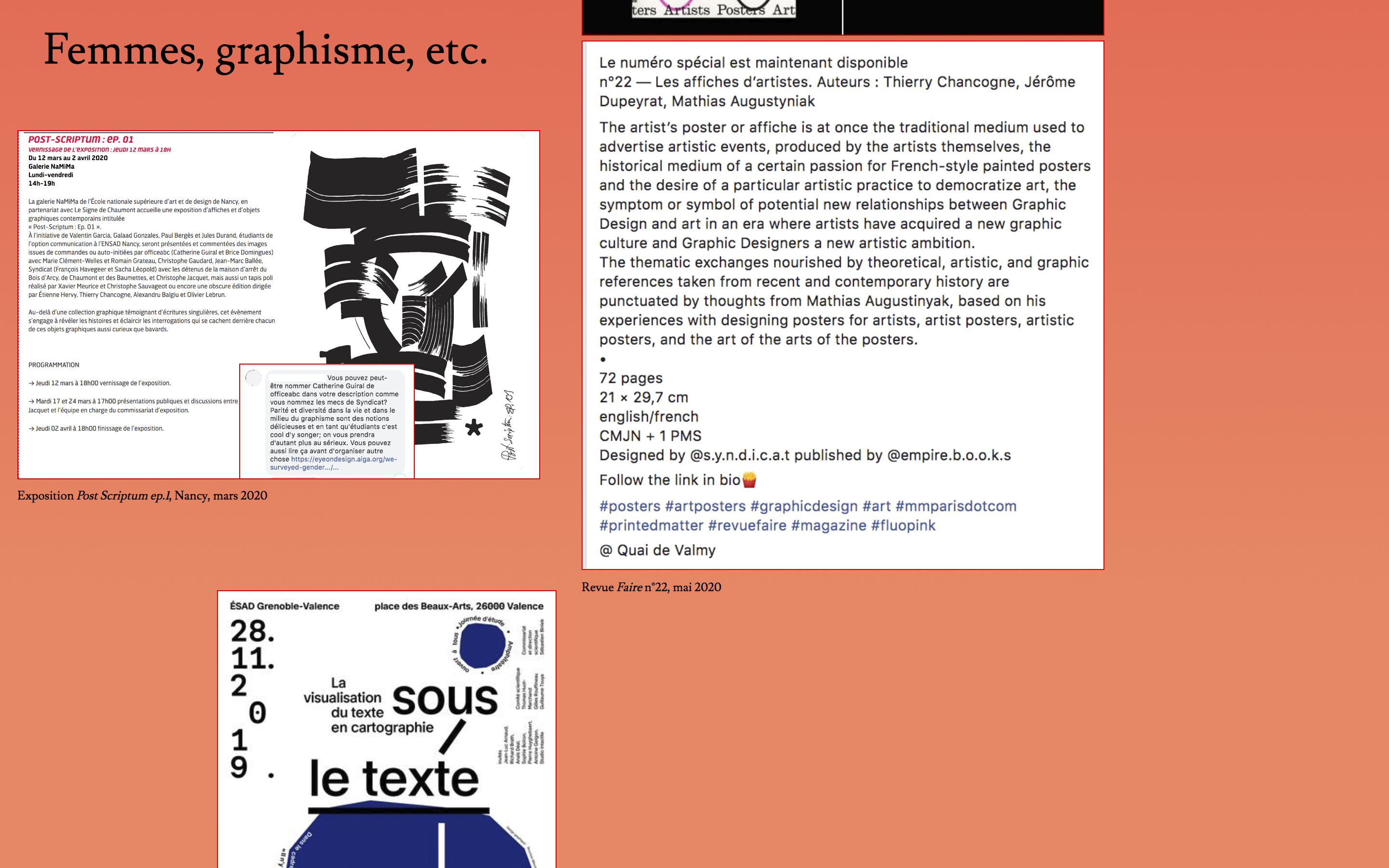site web Femmes, graphisme, etc. sur les inégalités de genre dans le milieu du graphisme en France